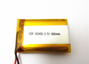 中国 1800mah保護回路が付いている3.7ボルトのリチウム ポリマー電池103450 サプライヤー